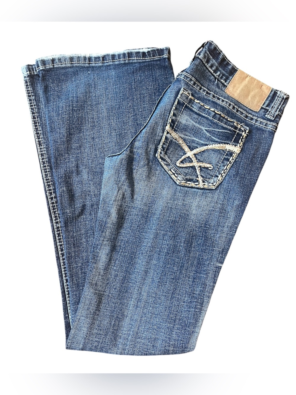 Y2K Amethyst Flare Super Low-Rise jeans with Embroidered Pocket size 7
